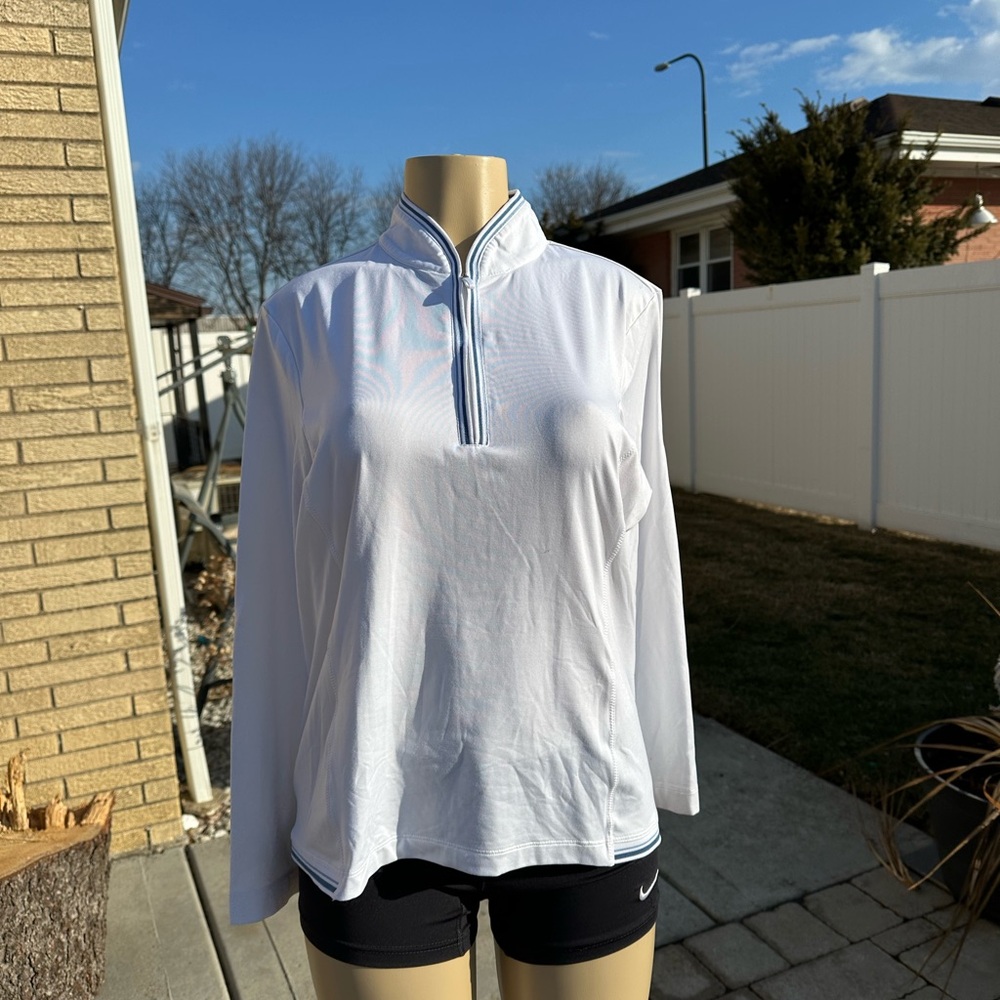 EP Pro Tour Tech U.S 1/4 Zip Golf Shirt Top Large White